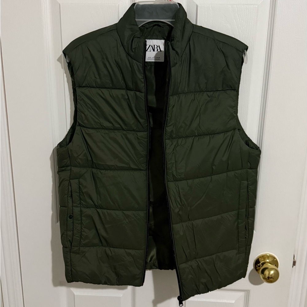 Zara Dark Green Quilted Vest